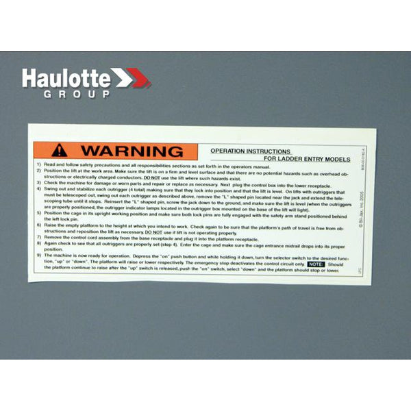 Haulotte Part B06-00-0182A Image 1