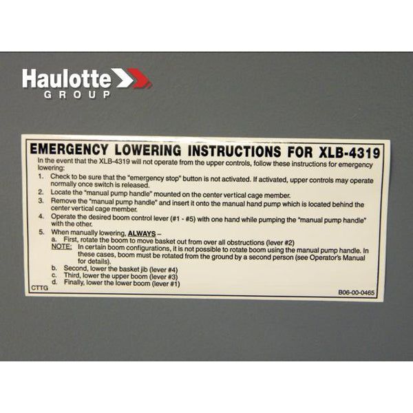 Haulotte Part B06-00-0465 Image 1