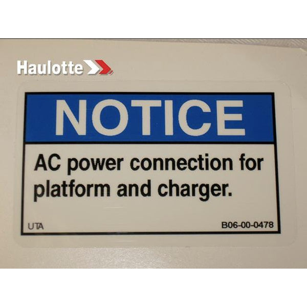 Haulotte Part B06-00-0478 Image 1