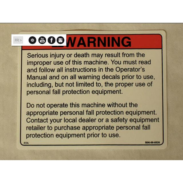 Haulotte Part B06-00-0526 Image 1