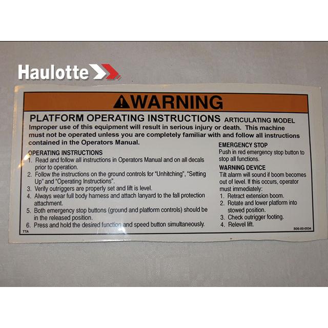 Haulotte Part B06-00-0534 Image 1
