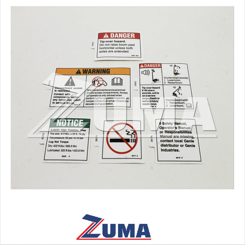 Genie Part # 102435, 102435GT - DECAL KIT W/WORDS S80/85