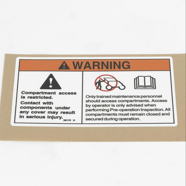 Genie Part # 28175, 28175GT - DECAL,WARNING-COMPART ACCESS